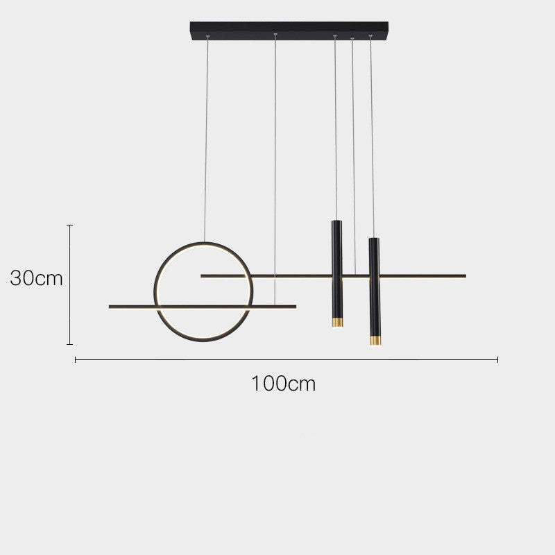 Arisha minimalistisk LED-pendellampe med uregelmæssig ring, sort/guld