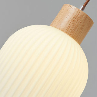 Ozawa Modern Vit Pendellampa Glas LED Trä Vardagsrum/Matsal