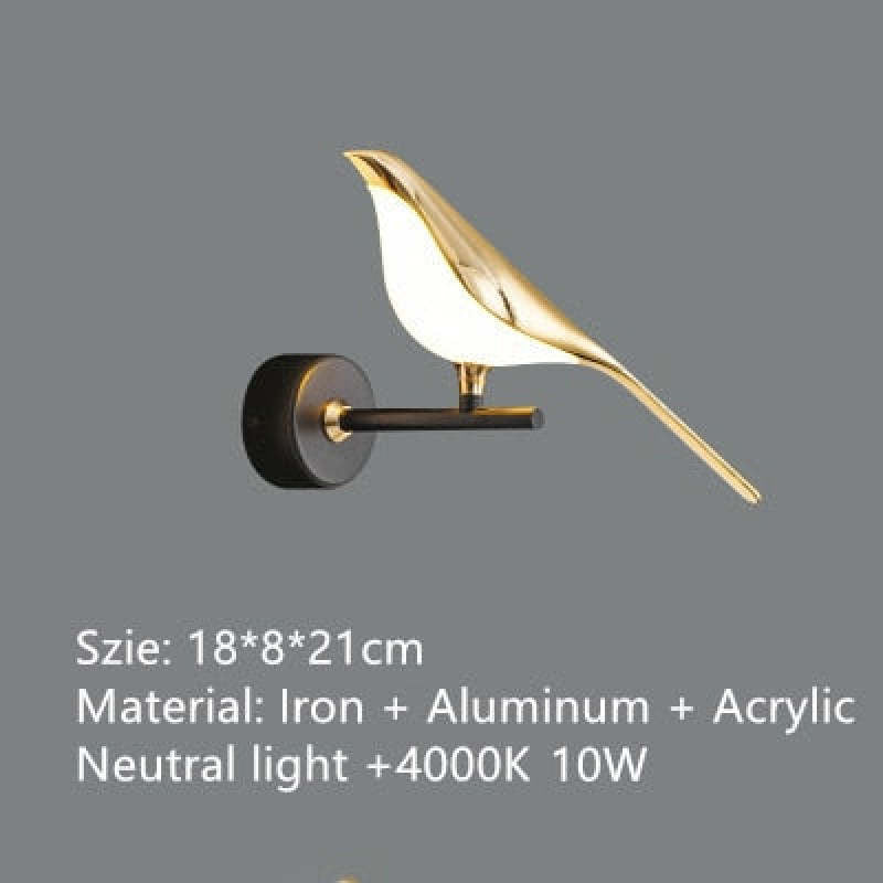 Arisha minimalistisk vägglampa i metall med skata, sovrum