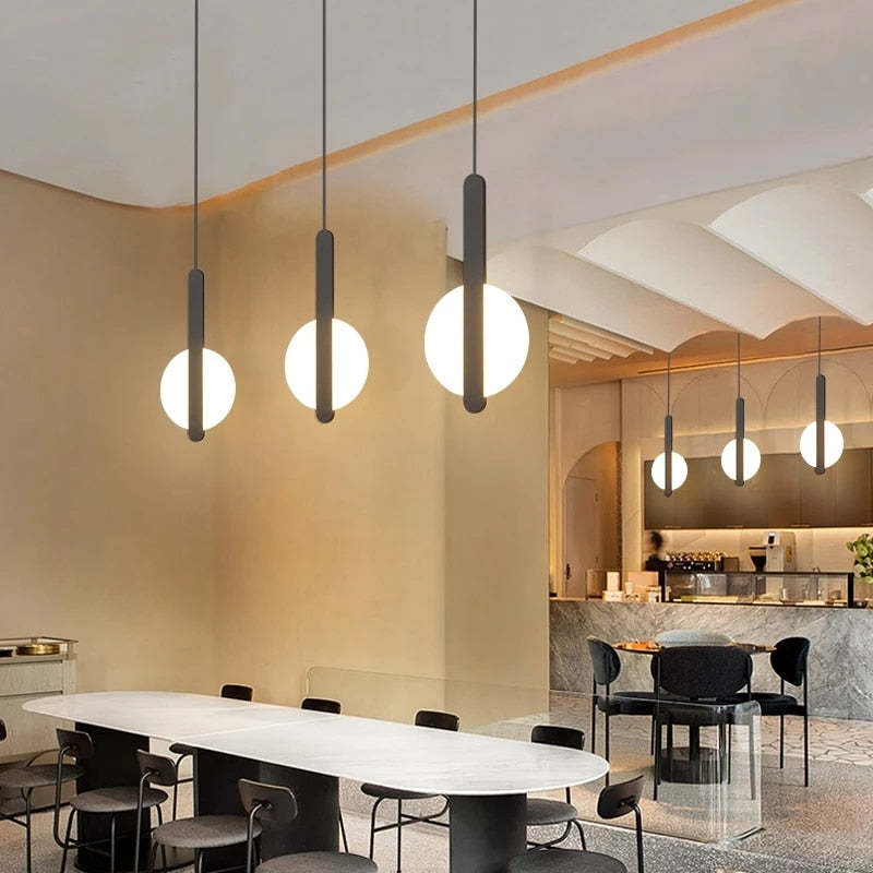 Kori modern svart/vit LED-pendellampa för vardagsrum