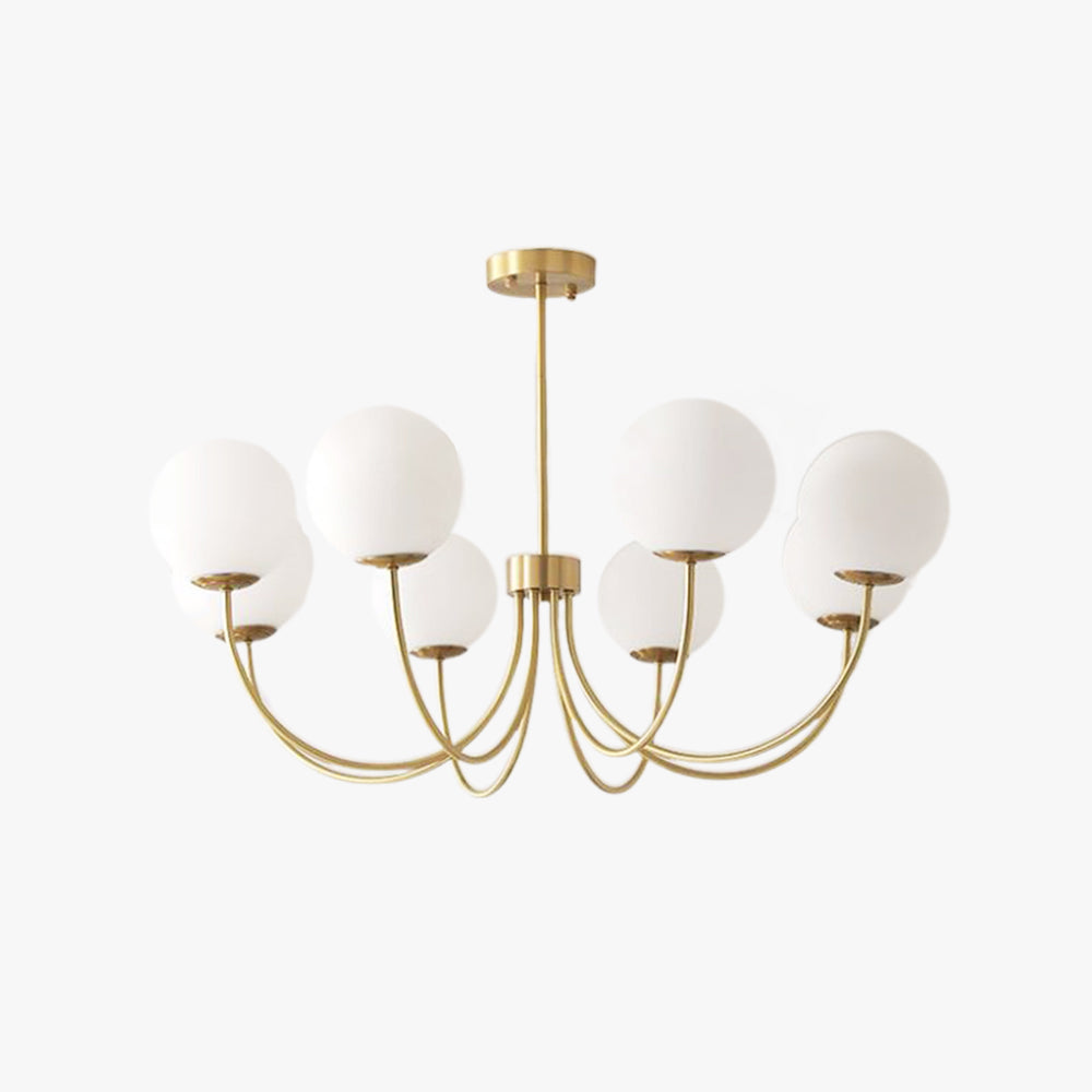 Valentina moderne kugleformet lysekrone med bobler, metal/glas, guld