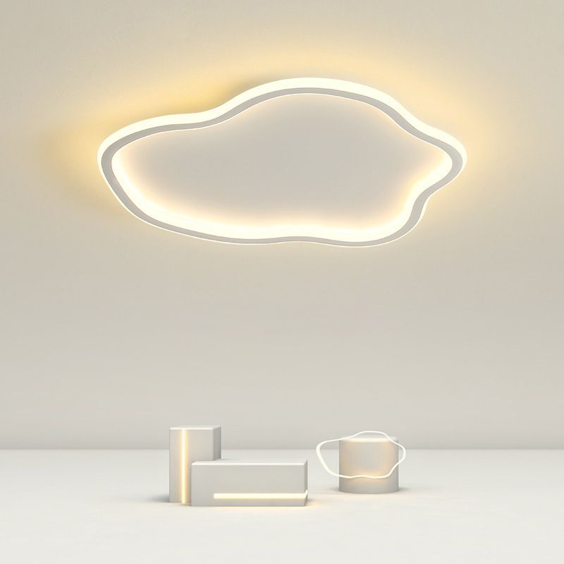 Arisha Modern Metal/ Flush Mount Ceiling Lights, White/Black