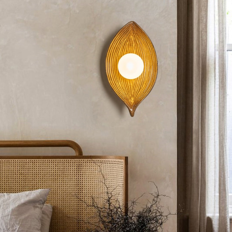 Aria modern LED-vägglampa i svart/vitt/trä för vardagsrum