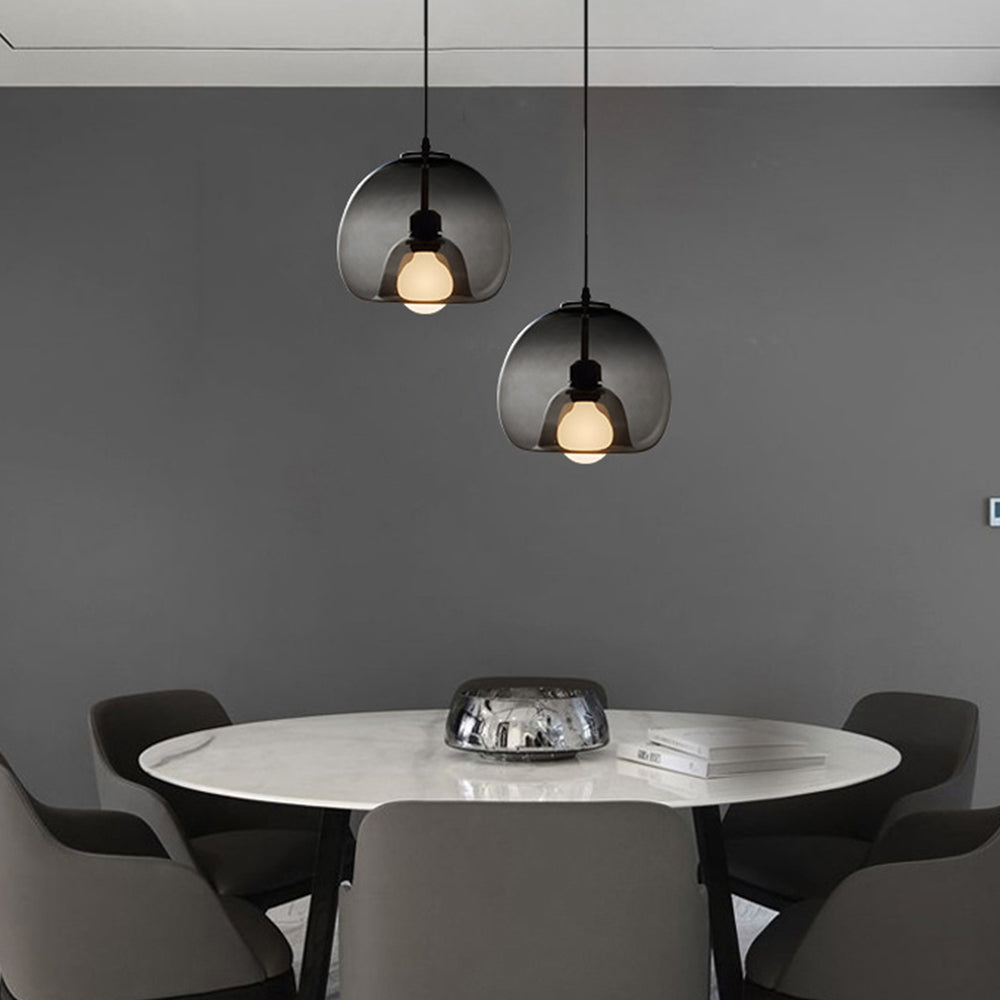 Norvia Pendant Light Globe Glass Amber/Smoky Grey