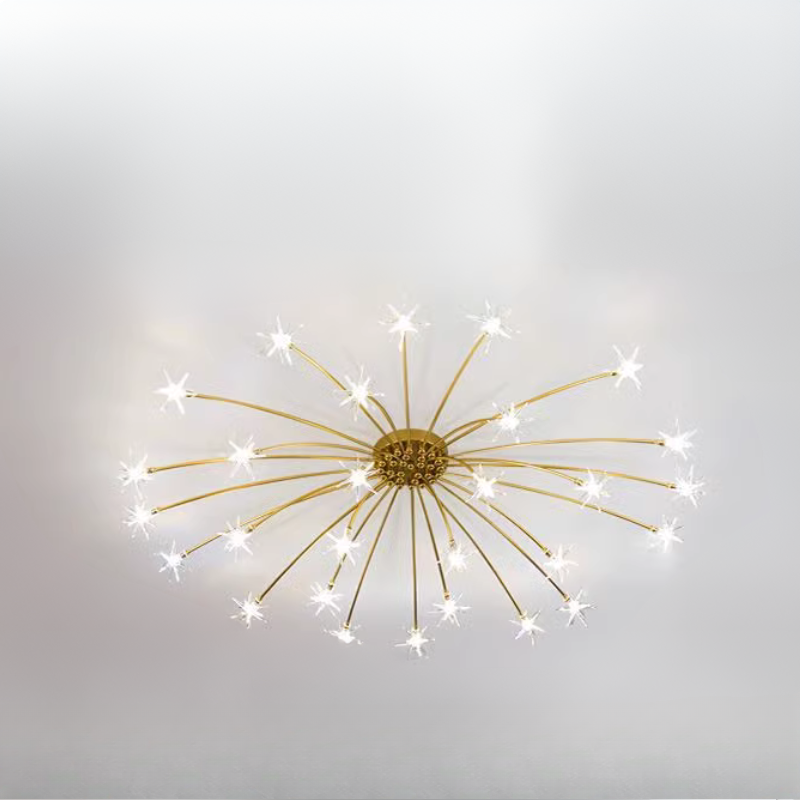 Arisha art deco-ljósmálmloftlampi með stjörnubjarma