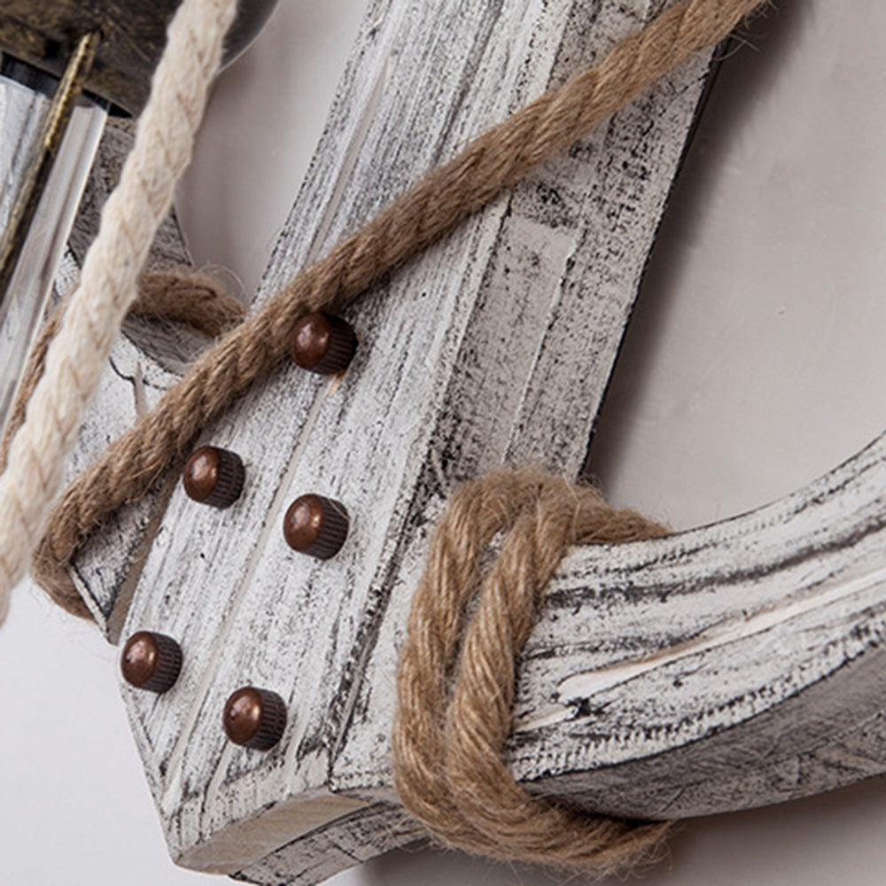 Epoch Anchor Lantern Wall Lamp, Vintage/Antique, Wood, Bedroom