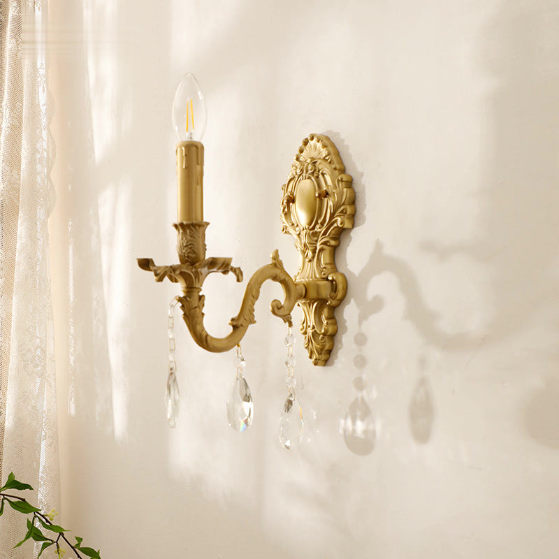 Silva vintage-tyylinen ylellinen LED-sisäseinävalaisin, metallia ja kristallia, olohuoneeseen/käytävälle