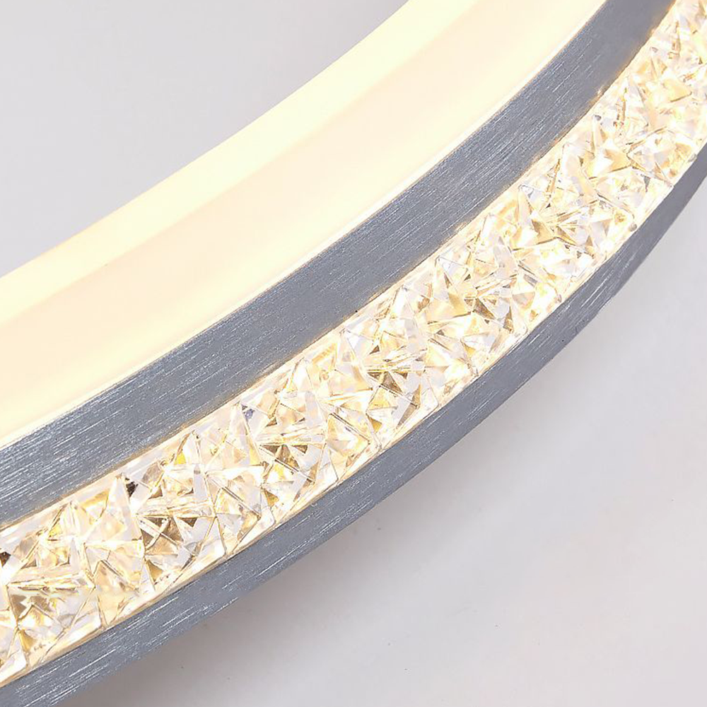 Arisha moderni rengasmetallinen plafondi, hopea