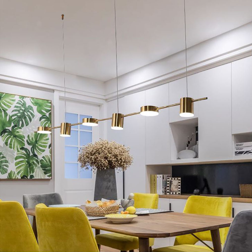 Arisha minimalistisk pendellampa med flera metallskärmar, svart/guldfärgad