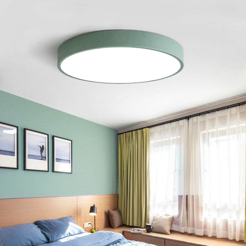 Valentina Ceiling Light Rond Flush Mount, Yellow/Blue/Green/Pink/Grey, Bedroom