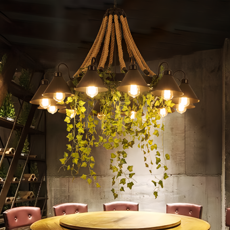 Arisha Retro LED Chandelier Black Metal Restaurant/Bar/Living Room