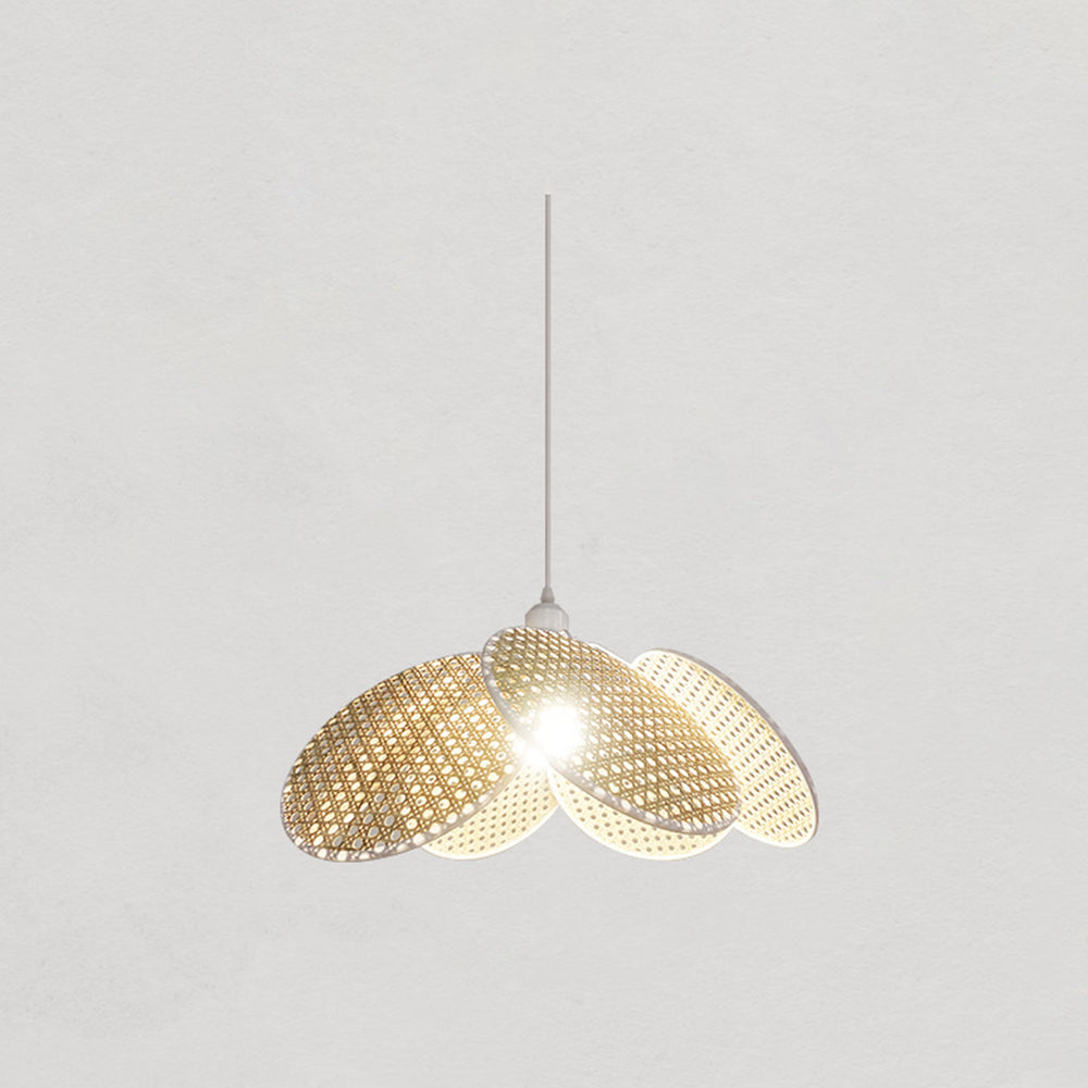 Ritta pendellampe i pileflet i wabi-sabi-stil, sort/hvid