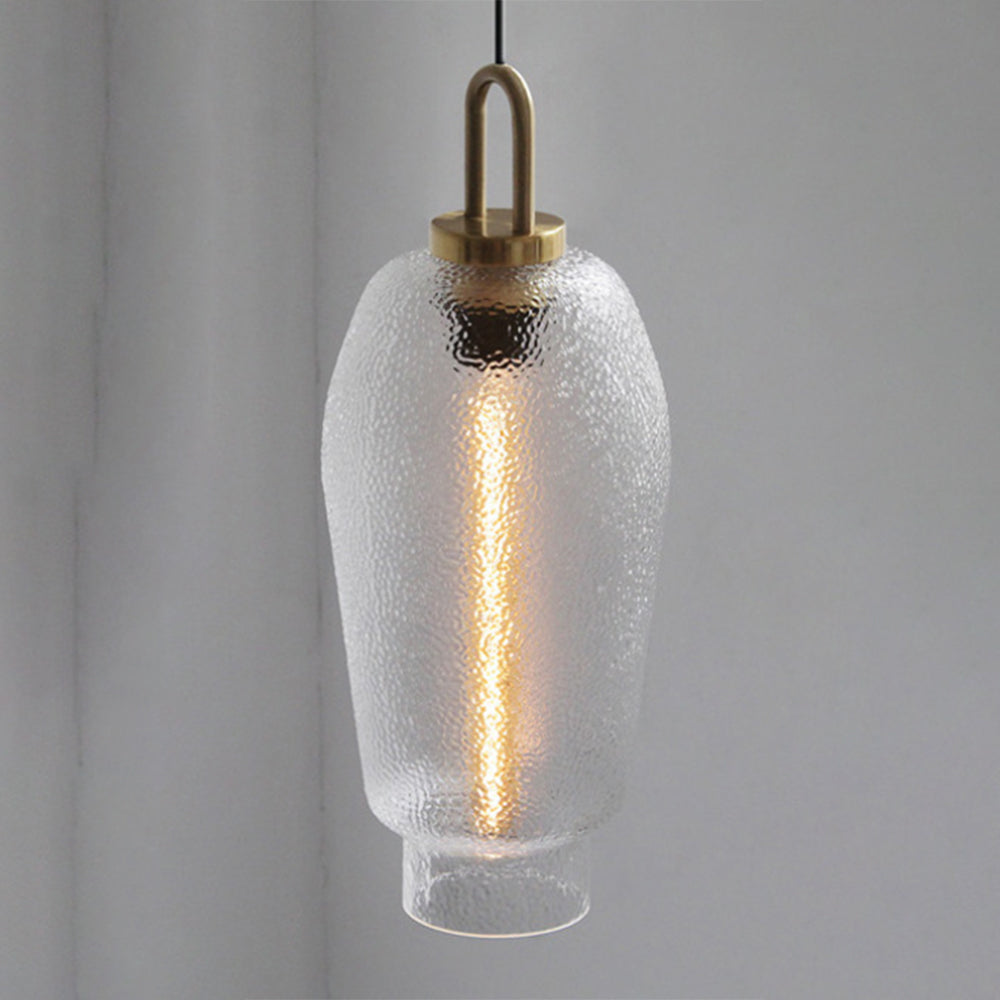 Valentina minimalistisk blåst pendellampa i frostat klart glas