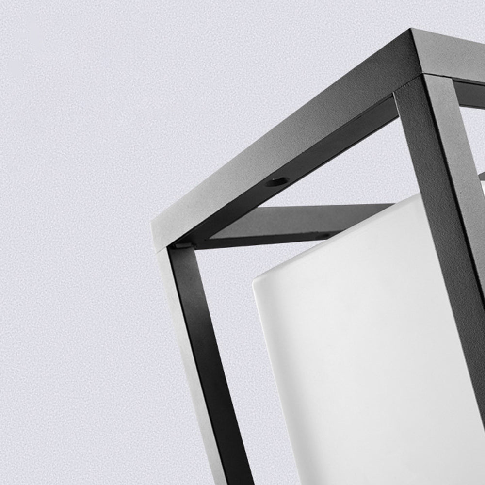 Ray Modern Rectangular Metal Outdoor Lamps, Black