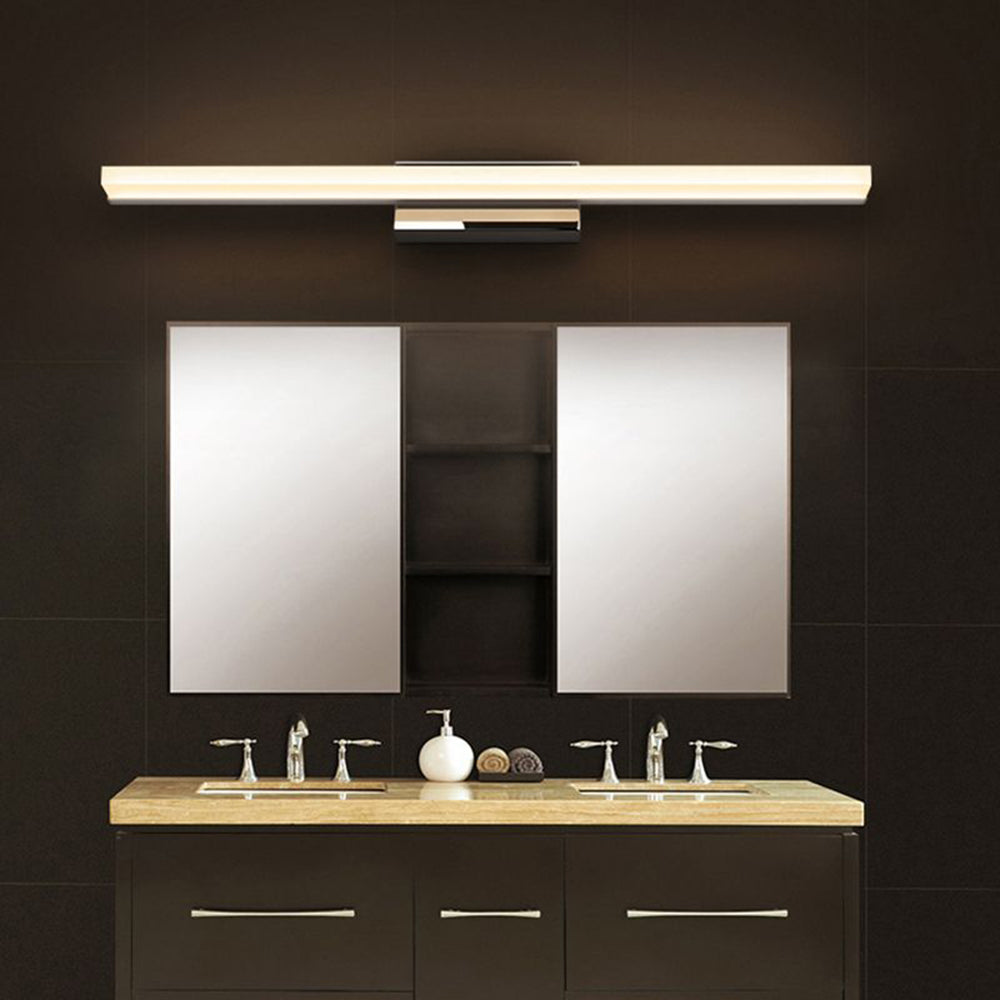 Arisha Modern Arc Wall Lamp, Silver, Metal/, Front Mirror Vanity