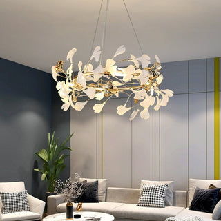 Olivia Modern Ginkgo Blad Metall Keramisk LED Ljuskronor Matsal Vardagsrum Sovrum