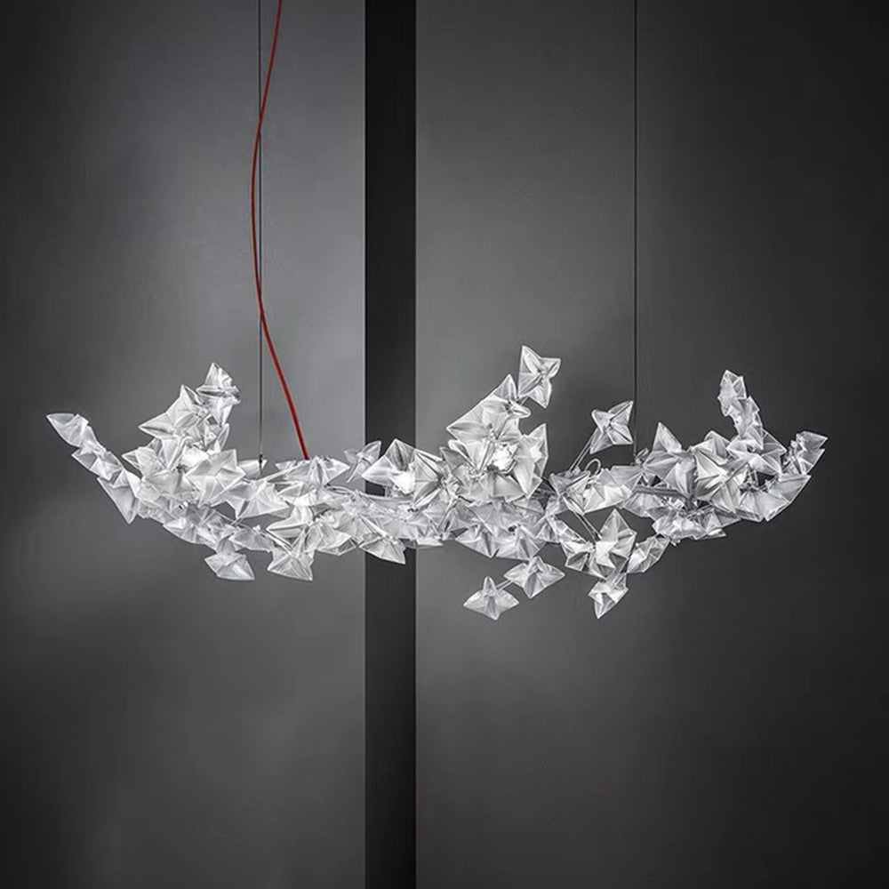 Olivia lúxus stjörnuhengilampi, stofa, silfur