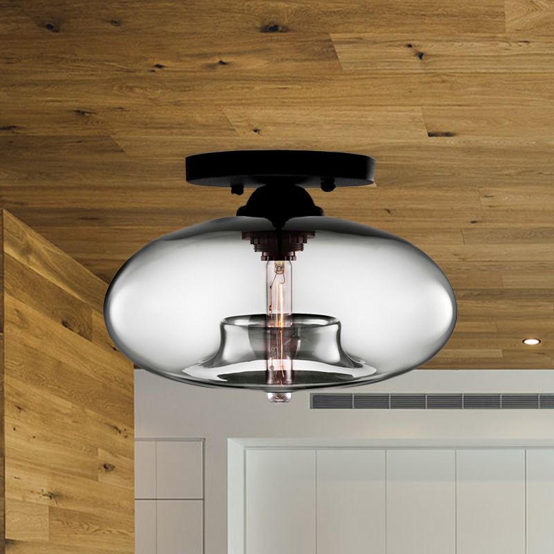 Valentina industriel art deco-globe indbygget loftslampe til stuen