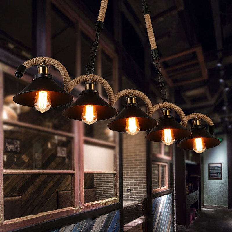 Epoch vintage LED-hengilampi, svartur, úr málmi, fyrir borðstofu/kaffihús