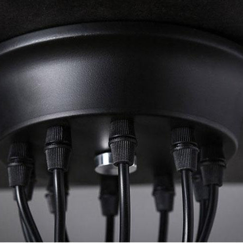 Silva retro lantlig LED-spindelkrona, svart/vit