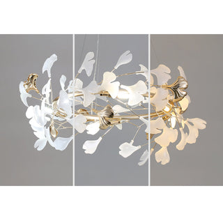 Olivia Modern Ginkgo Blad Metall Keramisk LED Ljuskronor Matsal Vardagsrum Sovrum