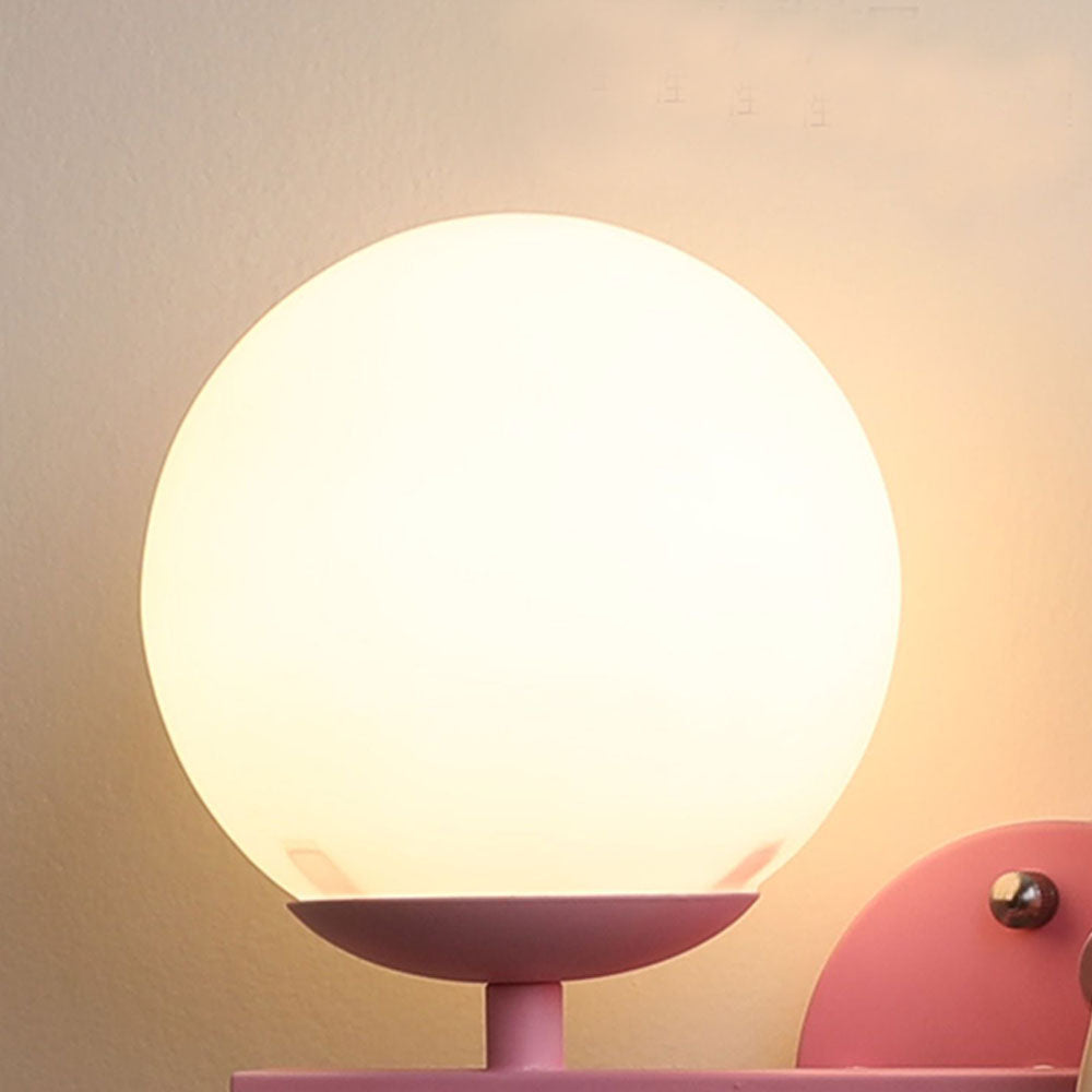 Aria moderne væglampe i metal/glas, hvid og pink