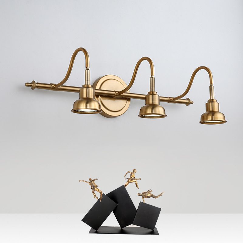 Tiffany vintagevägglampa för sminkbord med rund båge, guld, sovrum