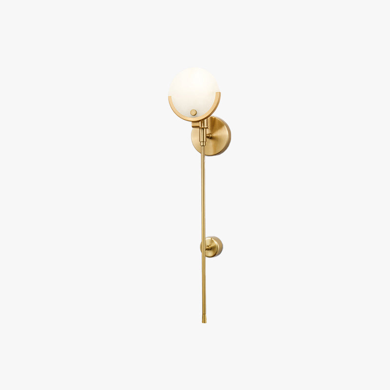 Valentina modern LED-vägglampa i metall/dolomit, kulformad, guld