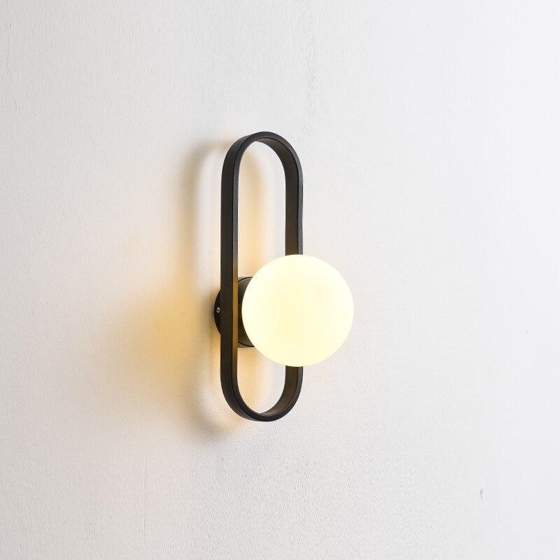 Valentina Modern Globe Bedside Wall Lamp Mount for Bedroom & Reading Room, Gold/Black