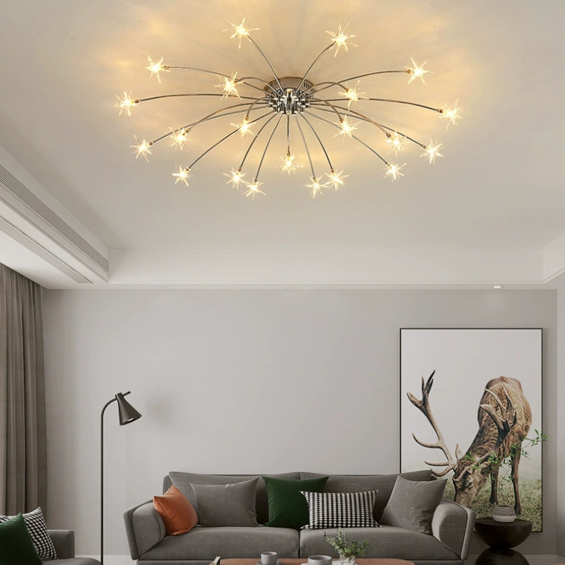 Arisha art deco-ljósmálmloftlampi með stjörnubjarma