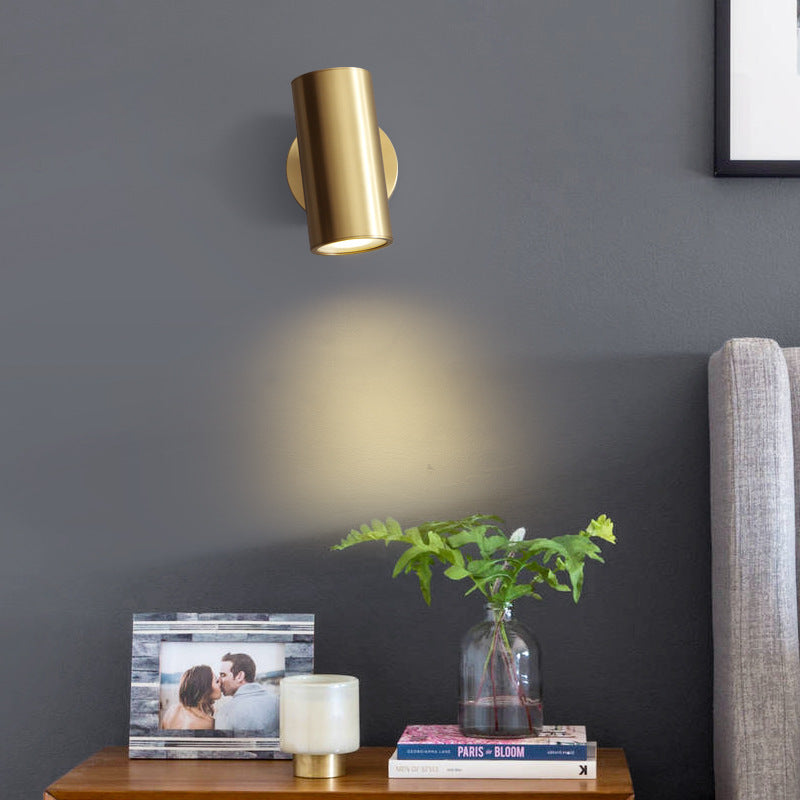 Aria Moden Spotlight cylindrical Metal Wall Lamp, Gold/Black