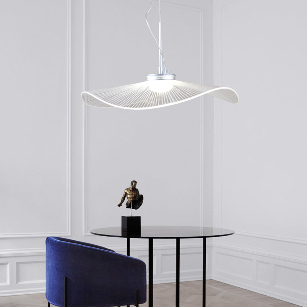 Arisha-design-lehtilautasenmuotoinen metalliriippuvalaisin, valkoinen