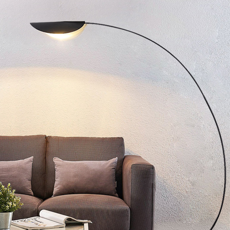 Edge moderne buet gulvlampe i metal, sort