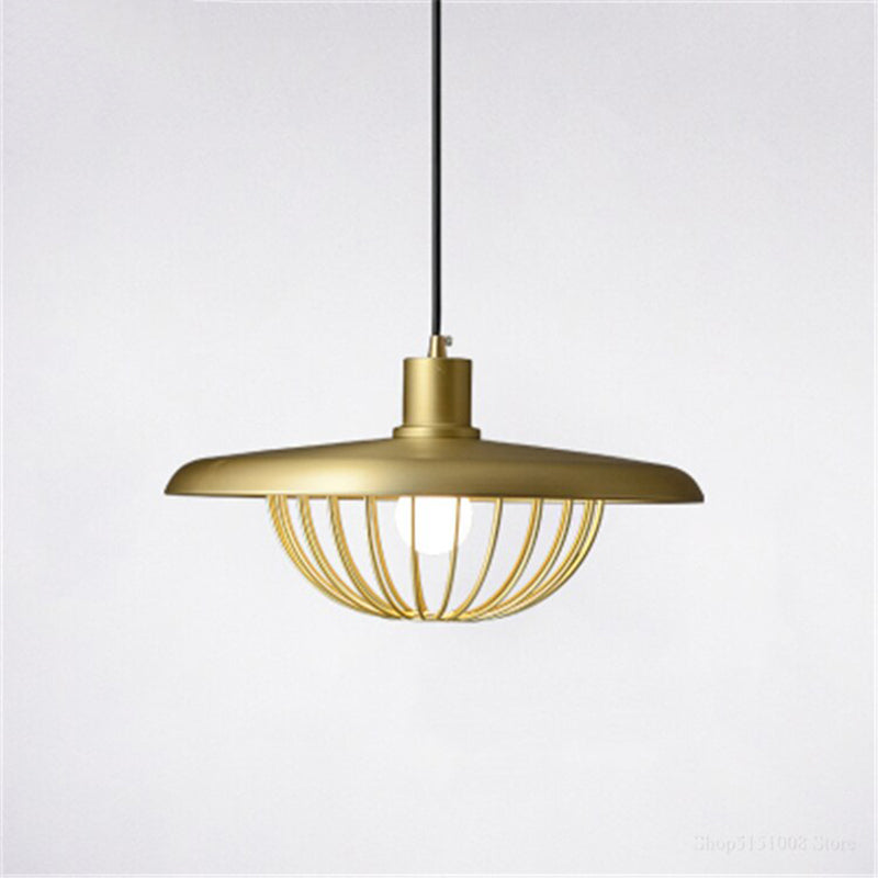 Arisha modern nordisk kupolpendellampa, guld/brun/grå/brun/trä