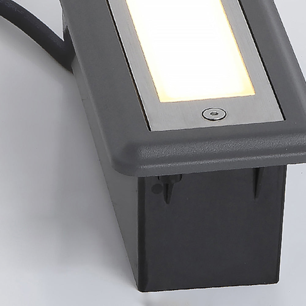 Ray Modern Rectangular Outdoor Deck/Step Light, Black
