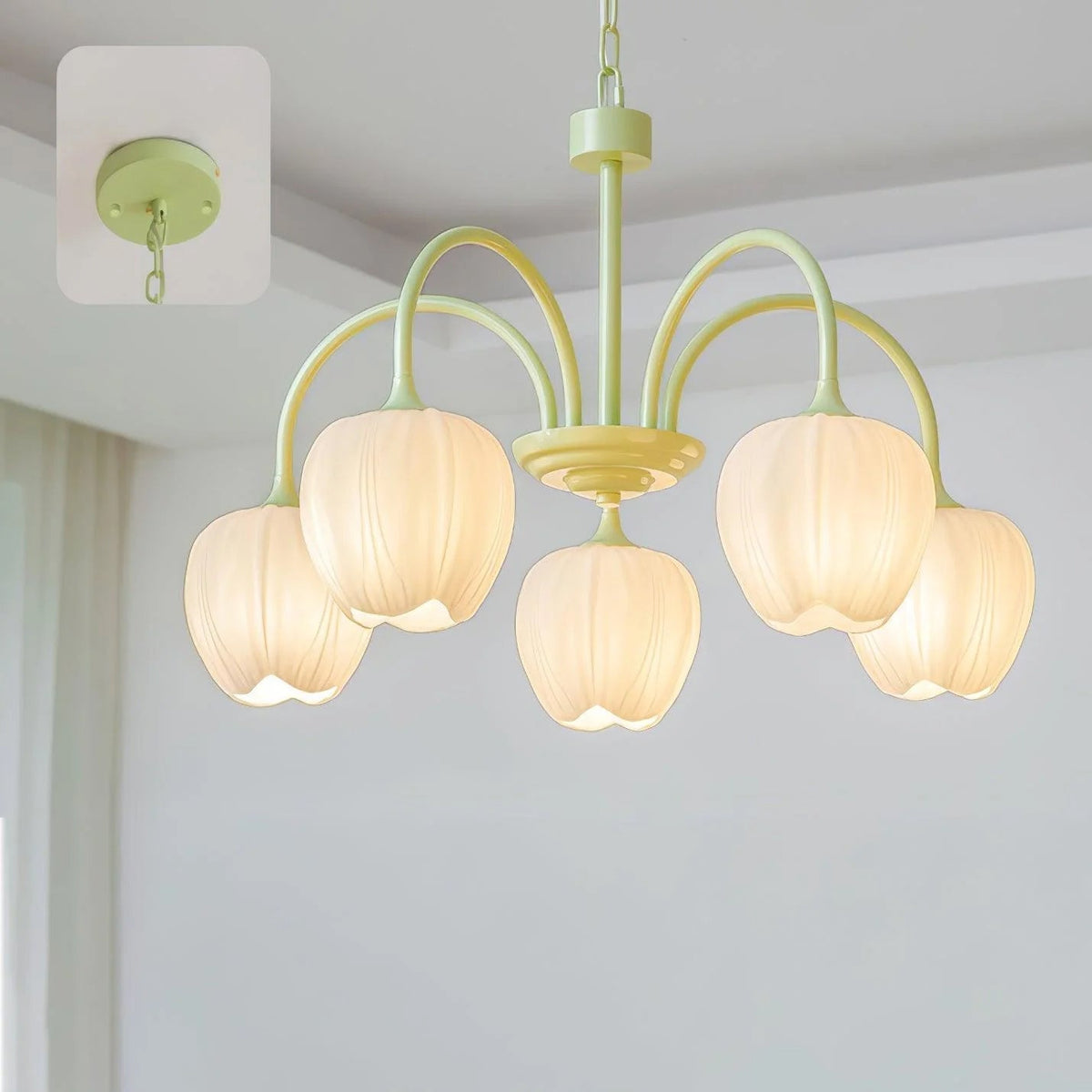 Tulip friske lysekroner i glas