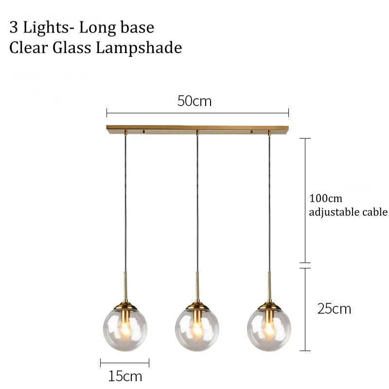 Valentina designad bubbelpendellampa i glas, rökfärgad/klar/bärnstensfärgad
