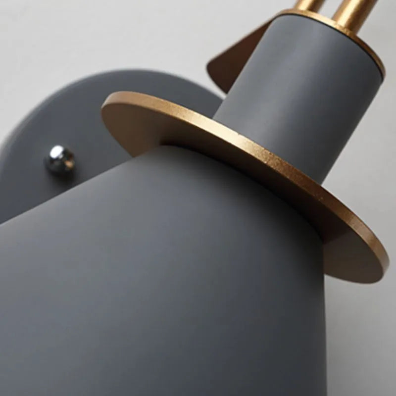 Valentina vintage metalvæglampe med hornform, stue/soveværelse/badeværelse