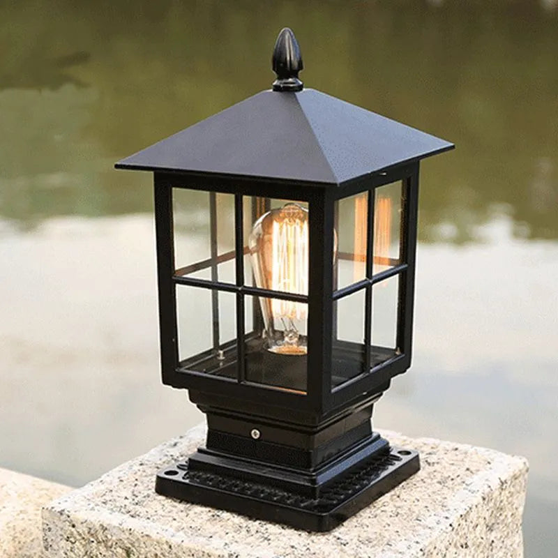 Arvico utomhusbelysning modern glaslykta LED-stolpe