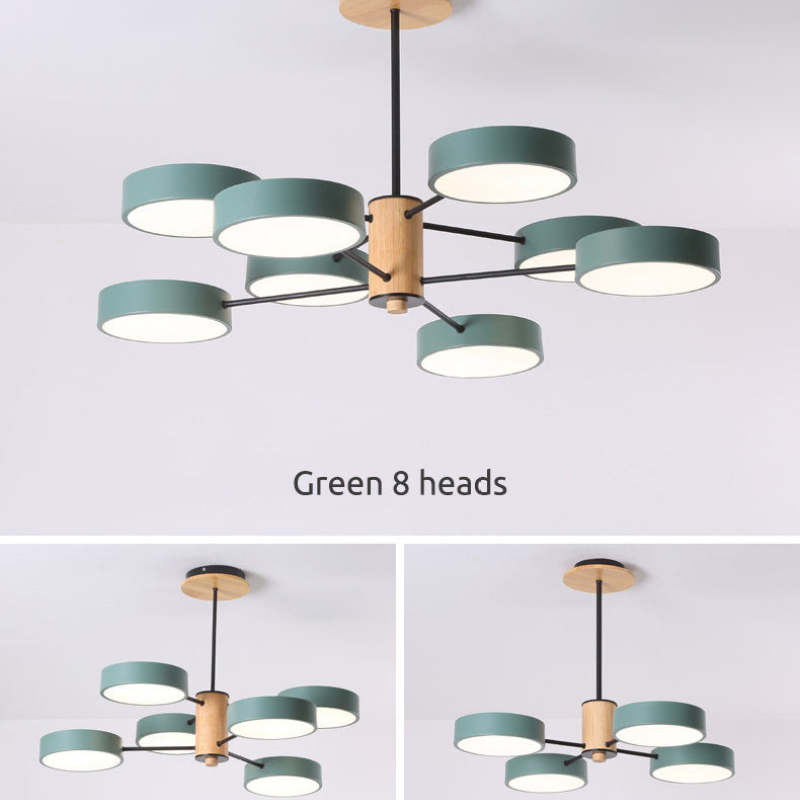 Arisha – art déco-hengiljós, hvítt/grænt/grátt, málmur/viður