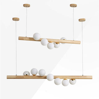 Valentina Modern Design Trä Glas LED Pendellampa Vardagsrum Matsal