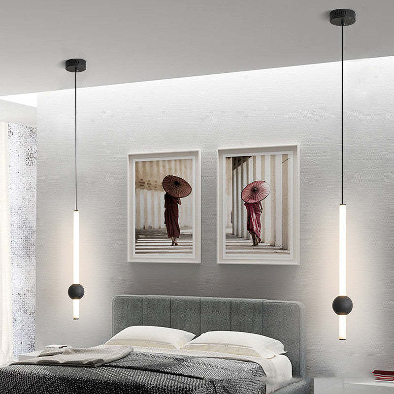 Arisha Minimalist Linear Globe Glass Pendant Light, Bedroom