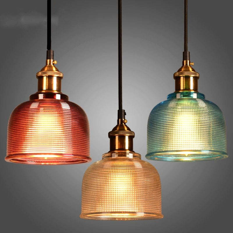 Valentina art deco-pendellamper i farvet glas