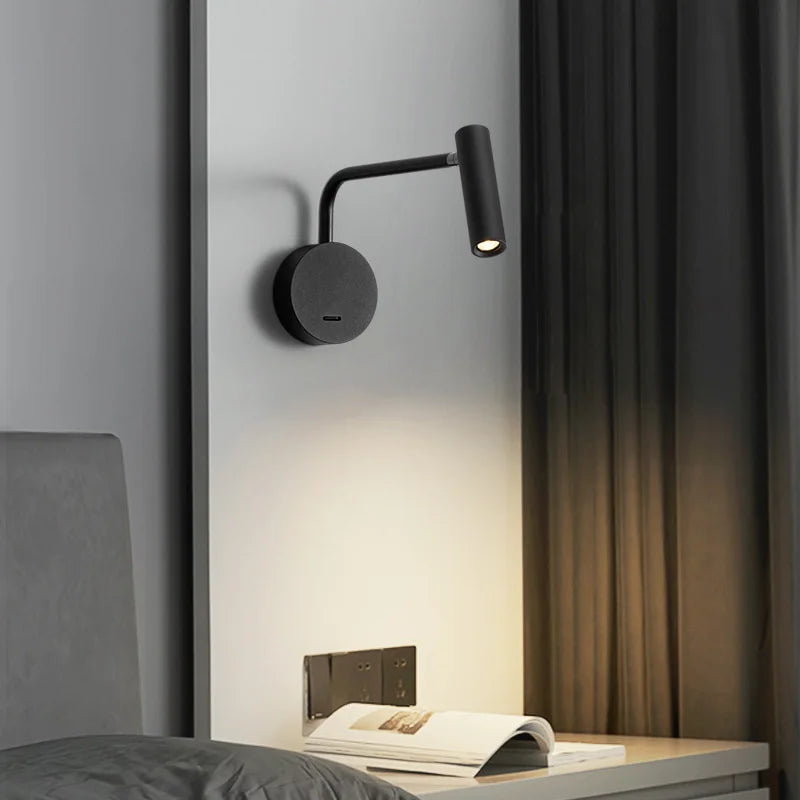 Arisha moderna vägglampor med svängarm, LED-spotlight för korridor