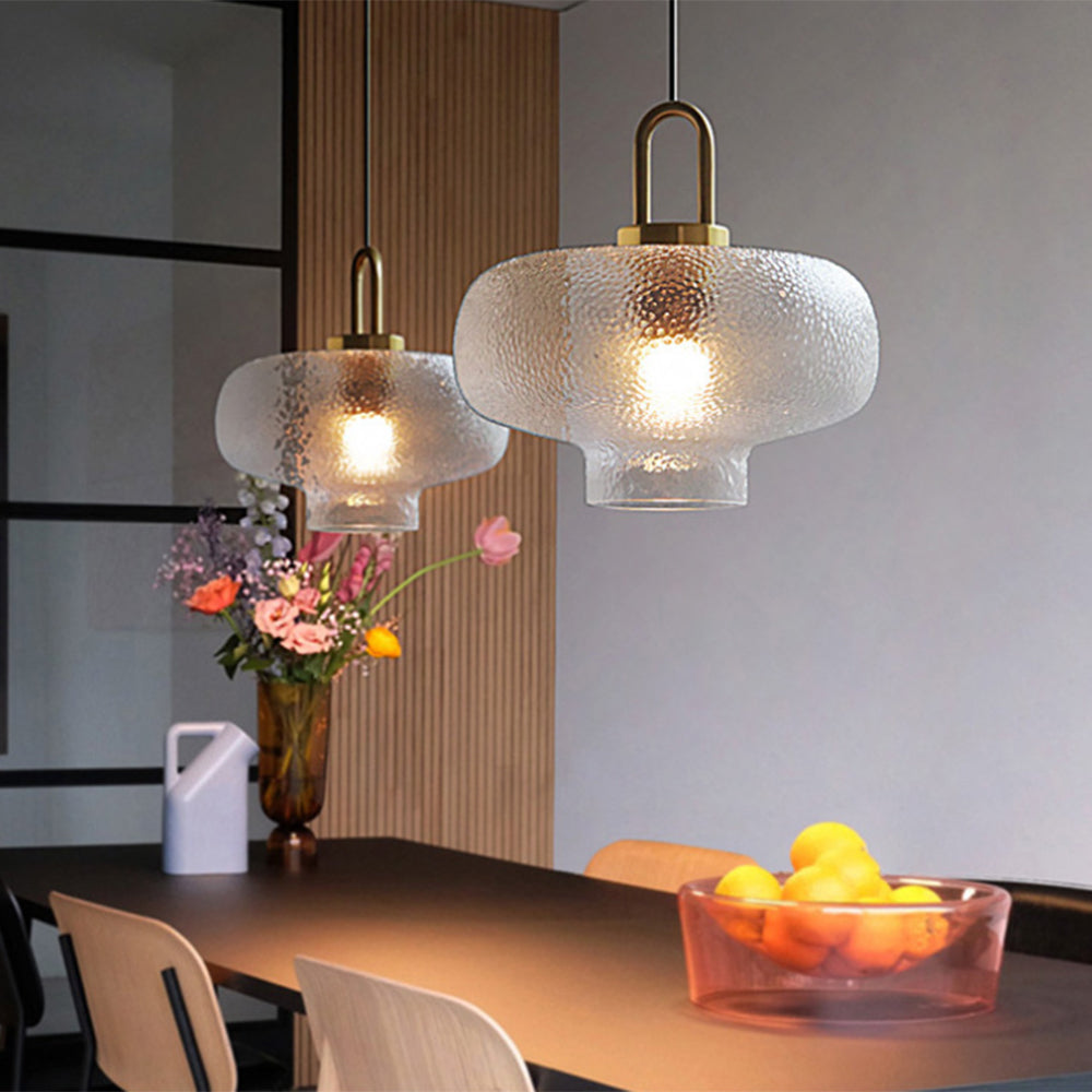 Valentina minimalistisk blåst pendellampa i frostat klart glas
