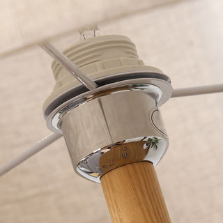 Ozawa Golvlampa Triangel Vintage, Trä/Tyg, Beige, Vardagsrum