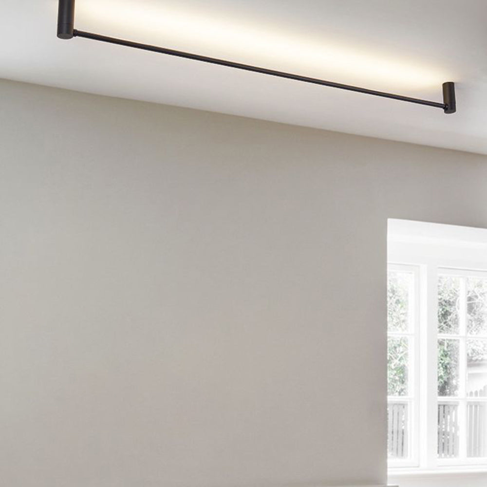 Arisha minimalistisk linjär taklampa för utanpåliggande montering, svart, hall
