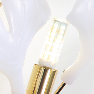 Olivia Modern LED Dekorativ Gingko Vägglampa Metall Keramik Vit/Guld Vardagsrum/Matsal/Sovrum
