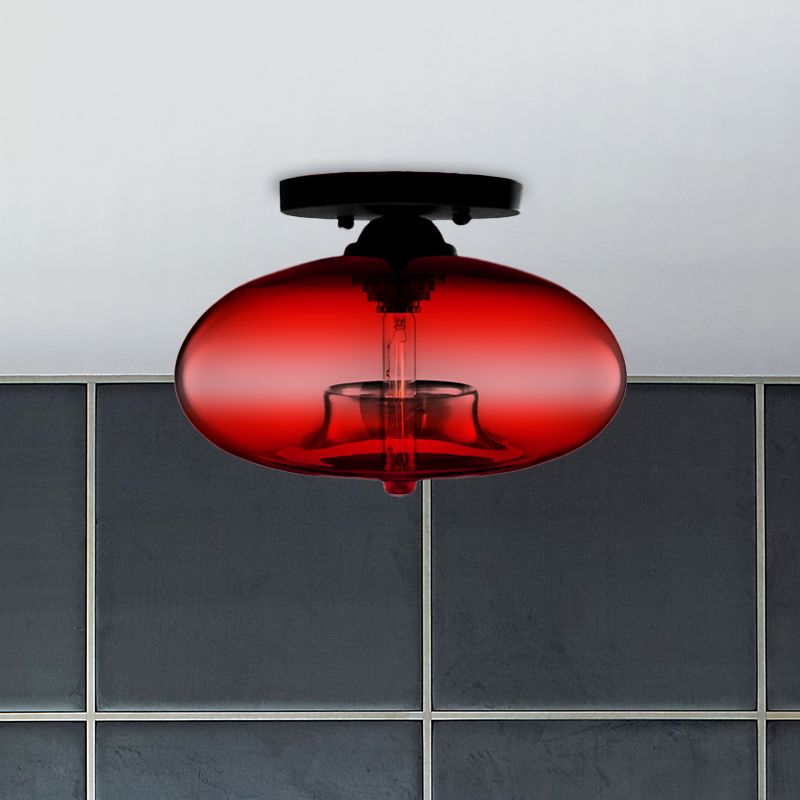 Valentina industriel art deco-globe indbygget loftslampe til stuen