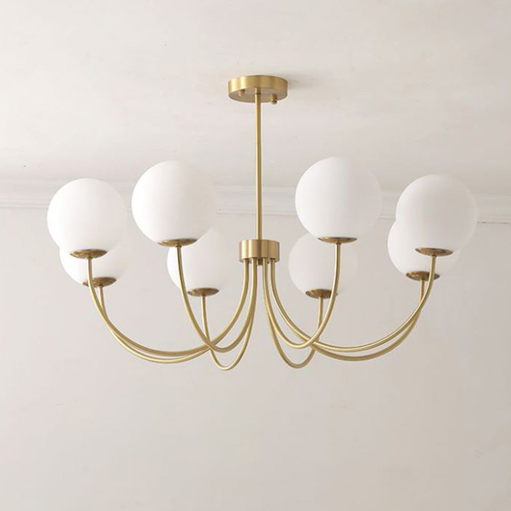 Valentina moderne kugleformet lysekrone med bobler, metal/glas, guld